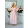 Dlhé dámske spoločenské šaty pre moletky Vanes púdrovo ružové