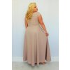 NA SKLADE Dlhé spoločenské šaty pre moletky s rozparkom a ozdobou Clarissa béžové