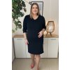 Jednoduché dámske plus size šaty s 3/4 rukávom Rosy čierne