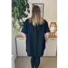 Predĺžená oversize košeľa na gombíky pre moletky Simone čierna