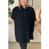 Predĺžená oversize košeľa na gombíky pre moletky Simone čierna