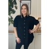 Predĺžená oversize košeľa na gombíky pre moletky Simone čierna