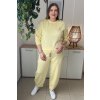 Pohodlná dámska plus size tepláková súprava Nensy žltá