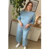 Pohodlná dámska plus size tepláková súprava Nensy modrá