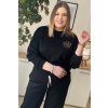 Pohodlná dámska plus size tepláková súprava Nensy čierna