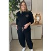 Pohodlná dámska plus size tepláková súprava Nensy čierna