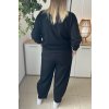 Pohodlná dámska plus size tepláková súprava Nensy čierna
