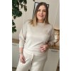 Pohodlná dámska plus size tepláková súprava Nensy béžová