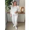 Pohodlná dámska plus size tepláková súprava Nensy smotanová