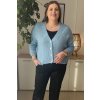 Dámsky plus size svetrík na gombíky Glama modrý
