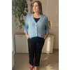 Dámsky plus size svetrík na gombíky Glama modrý
