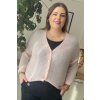 Dámsky plus size svetrík na gombíky Glama ružový