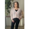 Dámsky plus size svetrík na gombíky Glama ružový