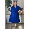 Jednoduché dámske šaty so zipsovým výstrihom pre moletky Evelin kráľovské modré