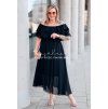 Dlhé letné plus size šaty so španielskym výstrihom a volánmi Ercelia čierne