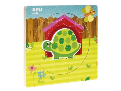 Dřevěné vrstvené puzzle Želva_Apli Kids