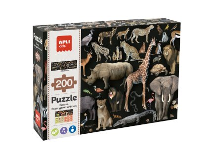 Puzzle Ohrožená zvířata ze savany_Apli Kids