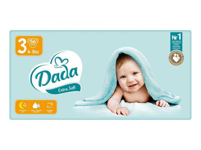 dada extra soft pleny jednorazove 3 midi 4 9 kg 56 ks