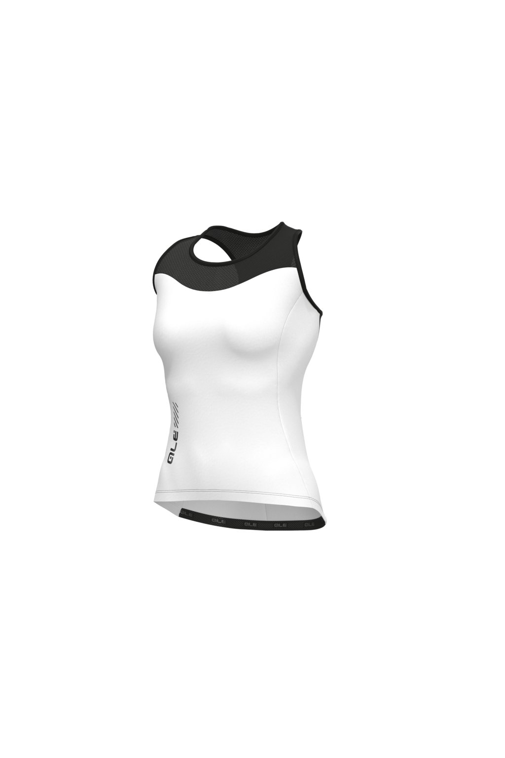 Dámský letní cyklistický dres bez rukávů ALÉ PRAGMA COLOR BLOCK, white