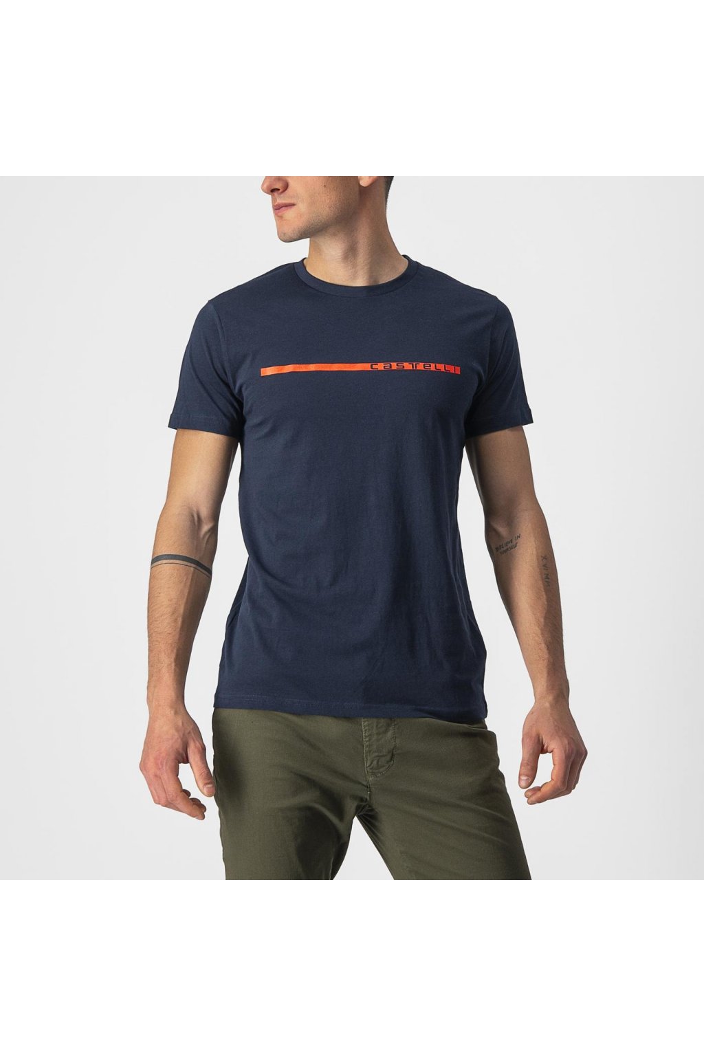 Pánské triko CASTELLI Ventaglio Tee, savile blue/red