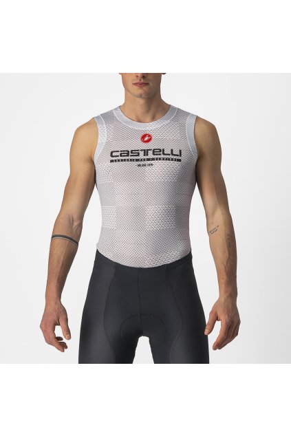 Pánské funkční prádlo CASTELLI Pro MESH bez rukávů, silver gray