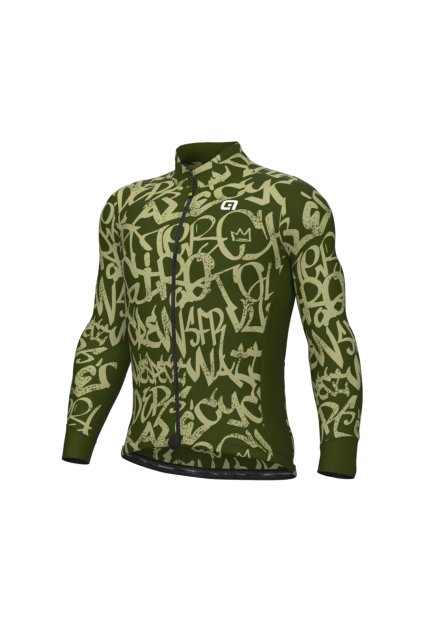 Pánský zateplený cyklistický dres ALÉ RIDE SOLID, green