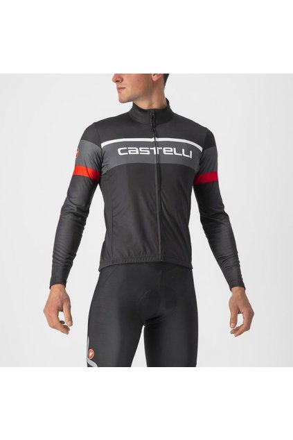 Pánský cyklistický dres CASTELLI Passista, light black/dark gray-red