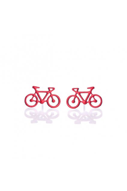 red bike earrings