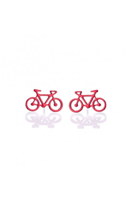 red bike earrings