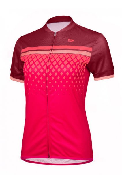 Dámský letní cyklistický dres ETAPE DIAMOND, bordeaux/růžová