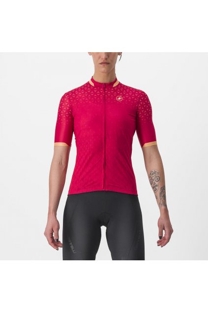 Dámský cyklistický dres CASTELLI Pezzi, persian red