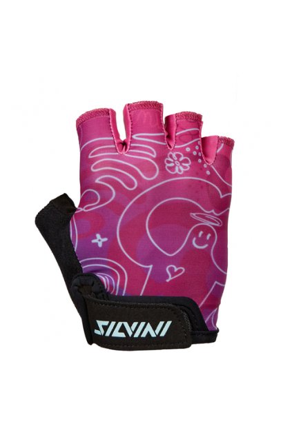 Dětské cyklistické rukavice SILVINI Punta, black fuchsia