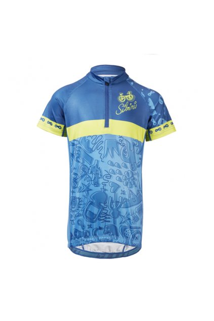 Dětský cyklistický dres SILVINI Scrivia, blue lime