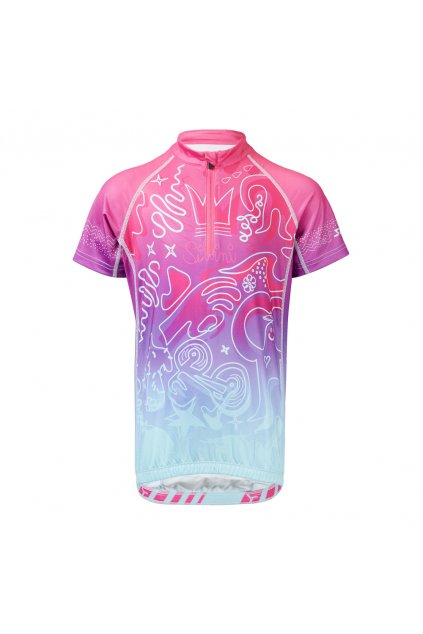 Dětský cyklistický dres SILVINI Scrivia, fuchsia turquoise