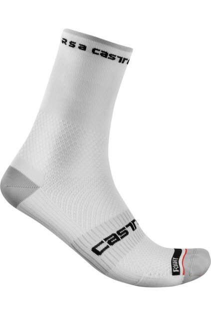 Pánské cyklistické ponožky CASTELLI Rosso Corsa Pro 15, white