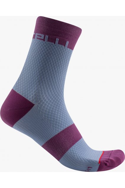Dámské cyklistické ponožky CASTELLI Velocissima 12, violet mist/amethyst