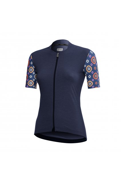 Dámský letní cyklistický dres DOTOUT Check, melange blue