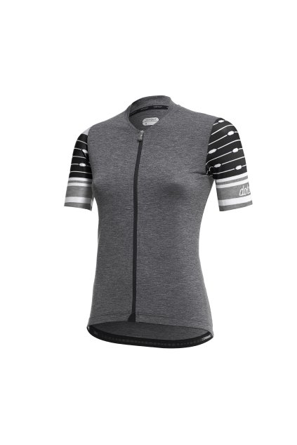 Dámský letní cyklistický dres DOTOUT Touch, melange dark grey