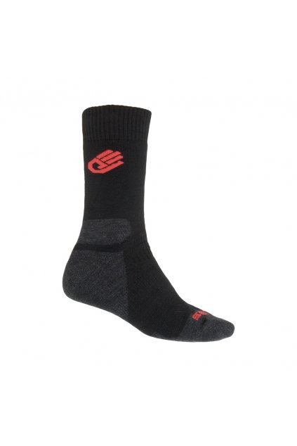 Teplé ponožky SENSOR EXPEDITION MERINO,  černá/červená
