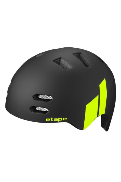 Dětská cyklistická přilba ETAPE BUDDY, černá/žlutá fluo mat