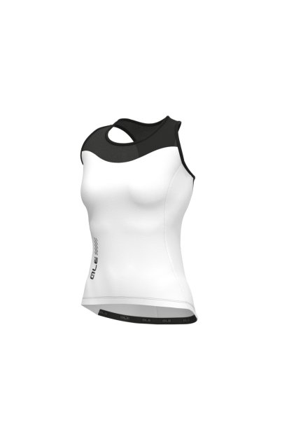 Dámský letní cyklistický dres bez rukávů ALÉ PRAGMA COLOR BLOCK, white