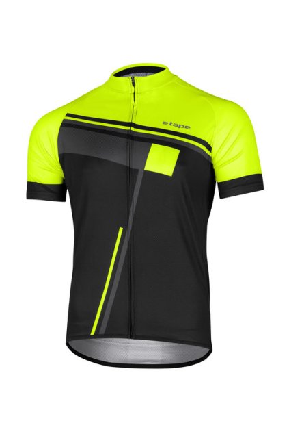 Pánský letní cyklistický dres ETAPE CUBE, černá/žlutá fluo
