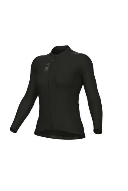 Dámský letní cyklistický dres s dlouhým rukávem ALÉ COLOR BLOCK PRAGMA, black