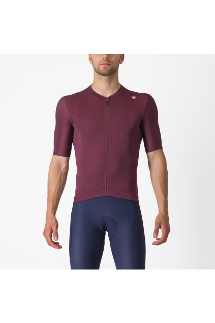 Pánský cyklistický dres CASTELLI Espresso, deep bordeaux/silver moon