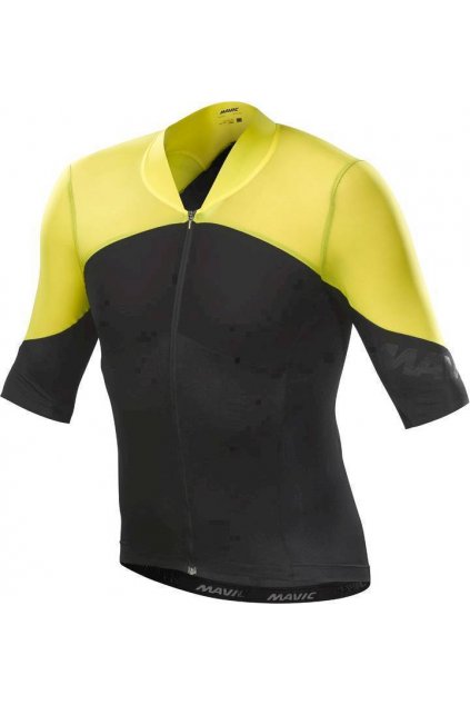 Pánský letní cyklistický dres MAVIC COSMIC ULTIMATE SL, BLACK/YELLOW