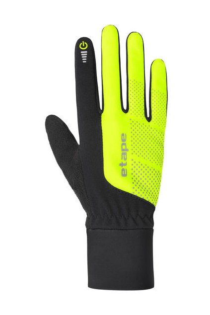 Zateplené rukavice ETAPE Skin WS+, černá/žlutá fluo