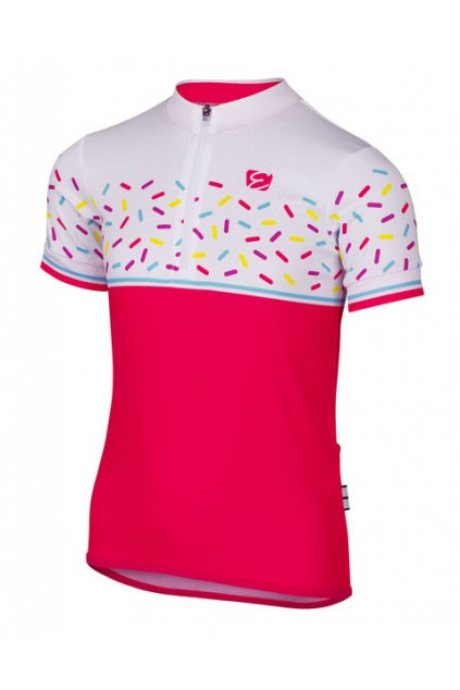 Dětský letní cyklistický dres ETAPE RIO, růžová/bílá