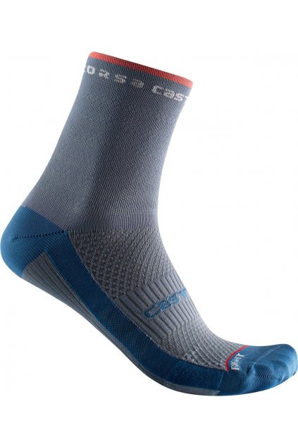 Dámské cyklistické ponožky CASTELLI Rosso Corsa 11, light steel blue