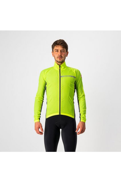 Pánská cyklistická bunda CASTELLI Squadra Stretch, yellow fluo/dark gray