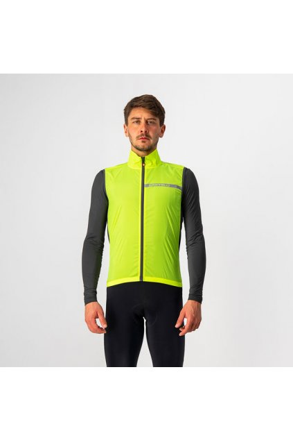 Pánská cyklistická vesta CASTELLI Squadra Stretch, yellow fluo/dark gray
